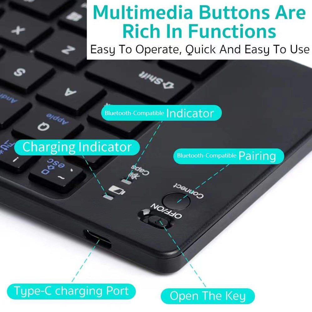 COTECI 64017 Wireless Foldable Bluetooth-compatible Keyboard Portable Keypad Keyboard for Android iOS Windows