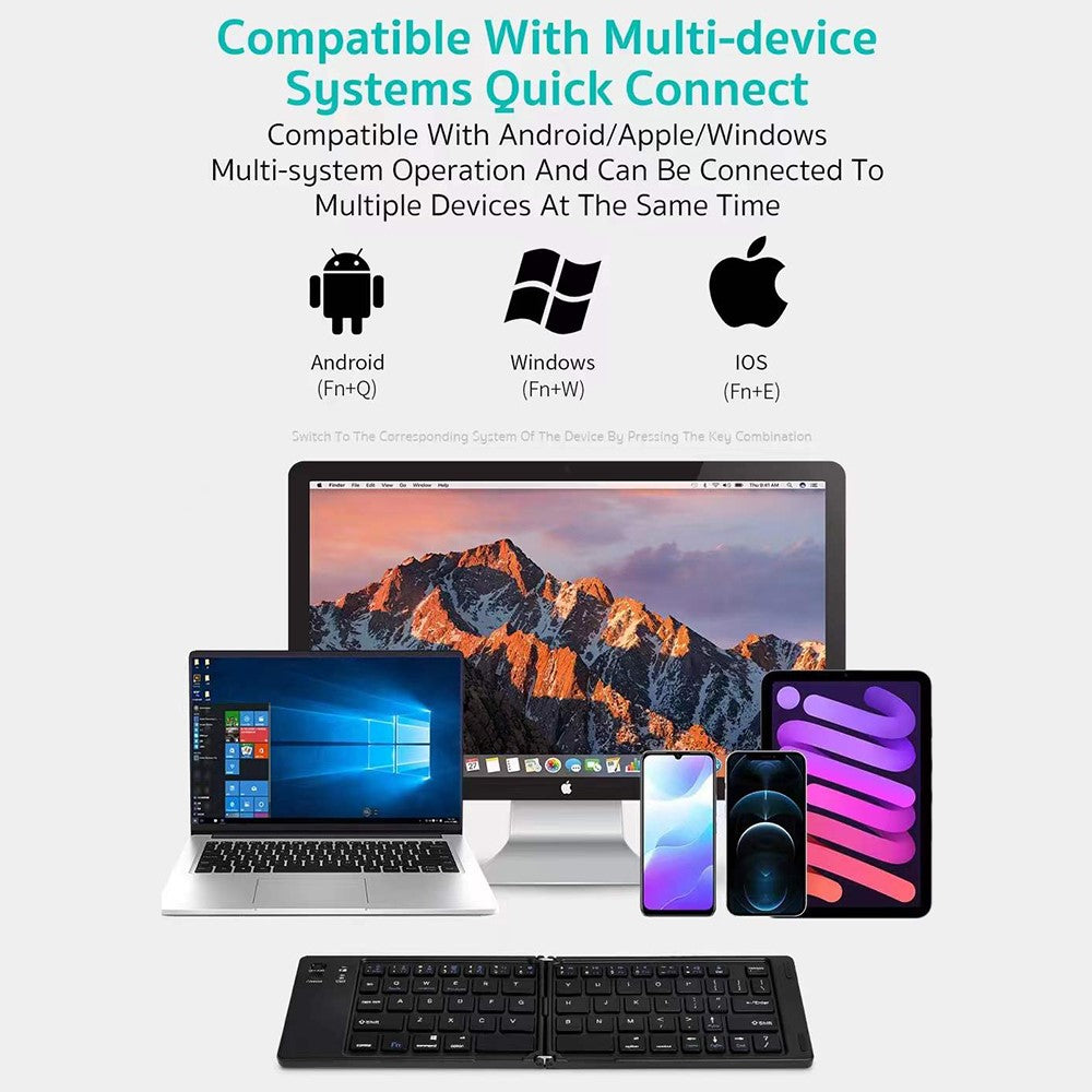 COTECI 64017 Wireless Foldable Bluetooth-compatible Keyboard Portable Keypad Keyboard for Android iOS Windows