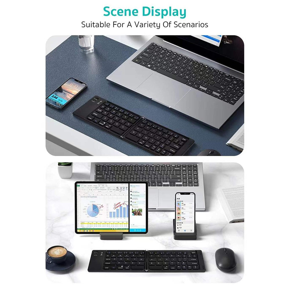 COTECI 64017 Wireless Foldable Bluetooth-compatible Keyboard Portable Keypad Keyboard for Android iOS Windows