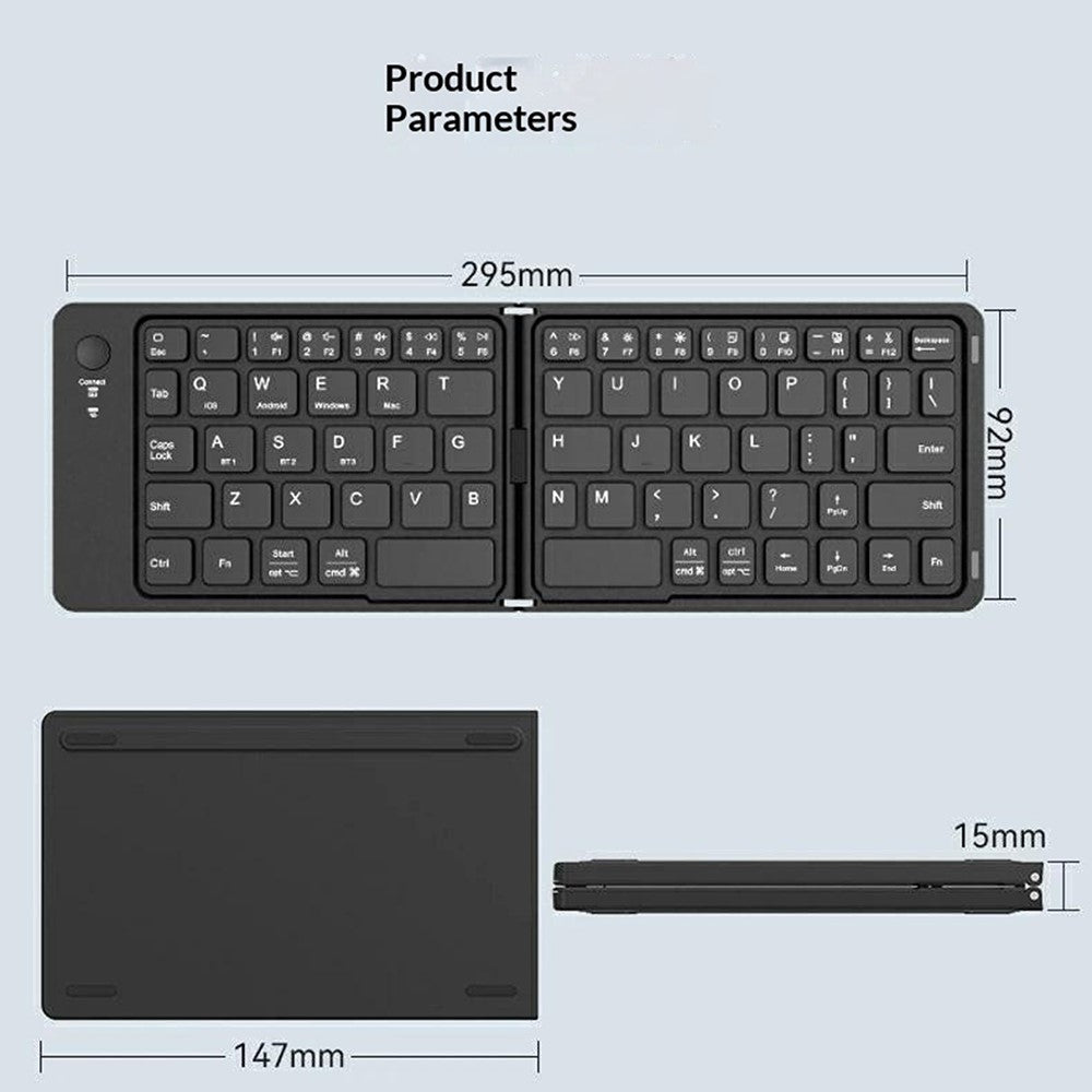HB-028 Foldable Keyboard Mouse Set with Phone Stand Dual-Mode Mouse and Bluetooth-compatible Keyboard  for Tablet Phone