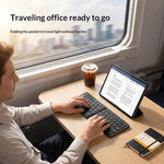 HB-028 Foldable Keyboard Mouse Set with Phone Stand Dual-Mode Mouse and Bluetooth-compatible Keyboard  for Tablet Phone