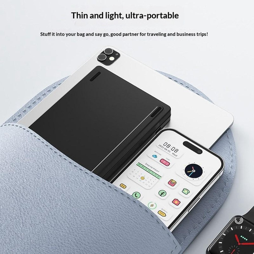 HB-028 Foldable Keyboard Mouse Set with Phone Stand Dual-Mode Mouse and Bluetooth-compatible Keyboard  for Tablet Phone