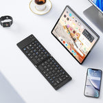 HB-028 Foldable Keyboard Mouse Set with Phone Stand Dual-Mode Mouse and Bluetooth-compatible Keyboard  for Tablet Phone