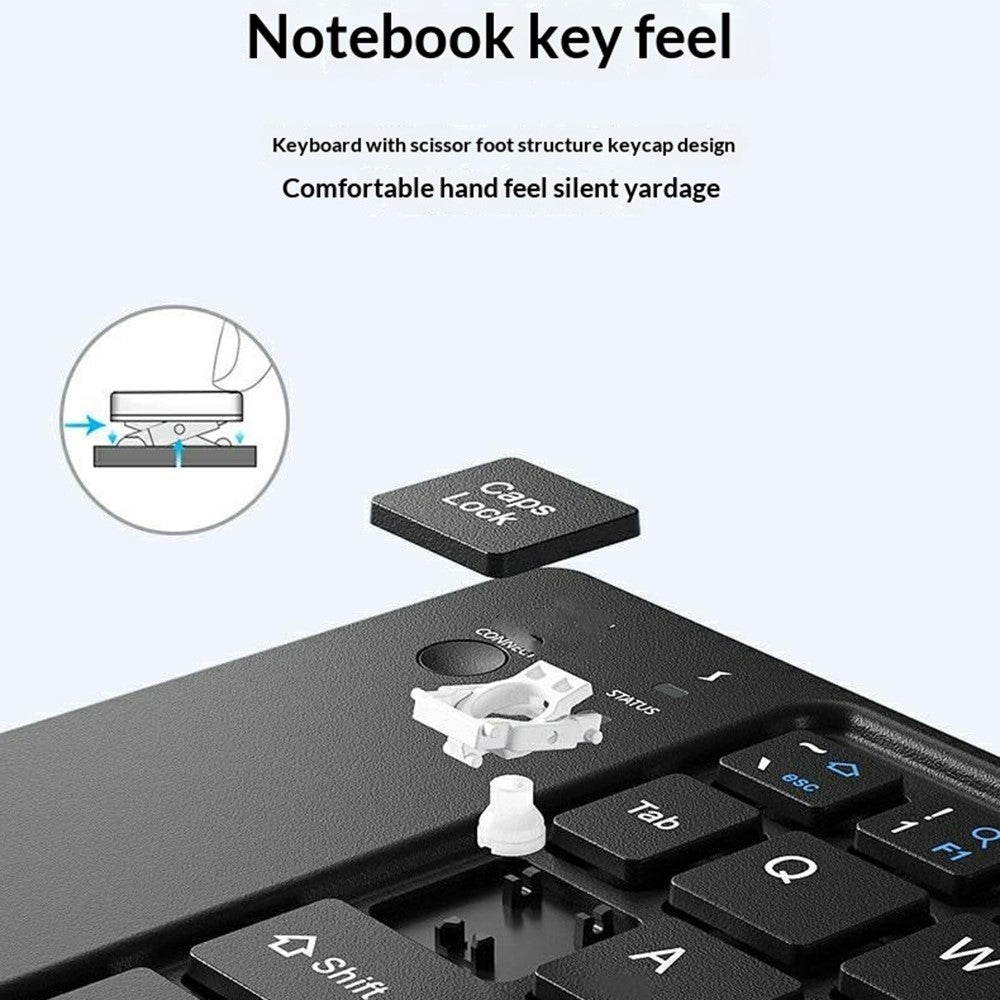 HB-028 Foldable Keyboard Mouse Set with Phone Stand Dual-Mode Mouse and Bluetooth-compatible Keyboard  for Tablet Phone