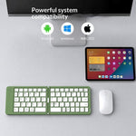 HB-028 Foldable Keyboard Mouse Set with Phone Stand Dual-Mode Mouse and Bluetooth-compatible Keyboard  for Tablet Phone