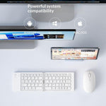 HB-028 Foldable Keyboard Mouse Set with Phone Stand Dual-Mode Mouse and Bluetooth-compatible Keyboard  for Tablet Phone