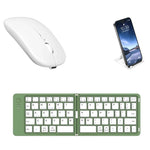 HB-028 Foldable Keyboard Mouse Set with Phone Stand Dual-Mode Mouse and Bluetooth-compatible Keyboard  for Tablet Phone