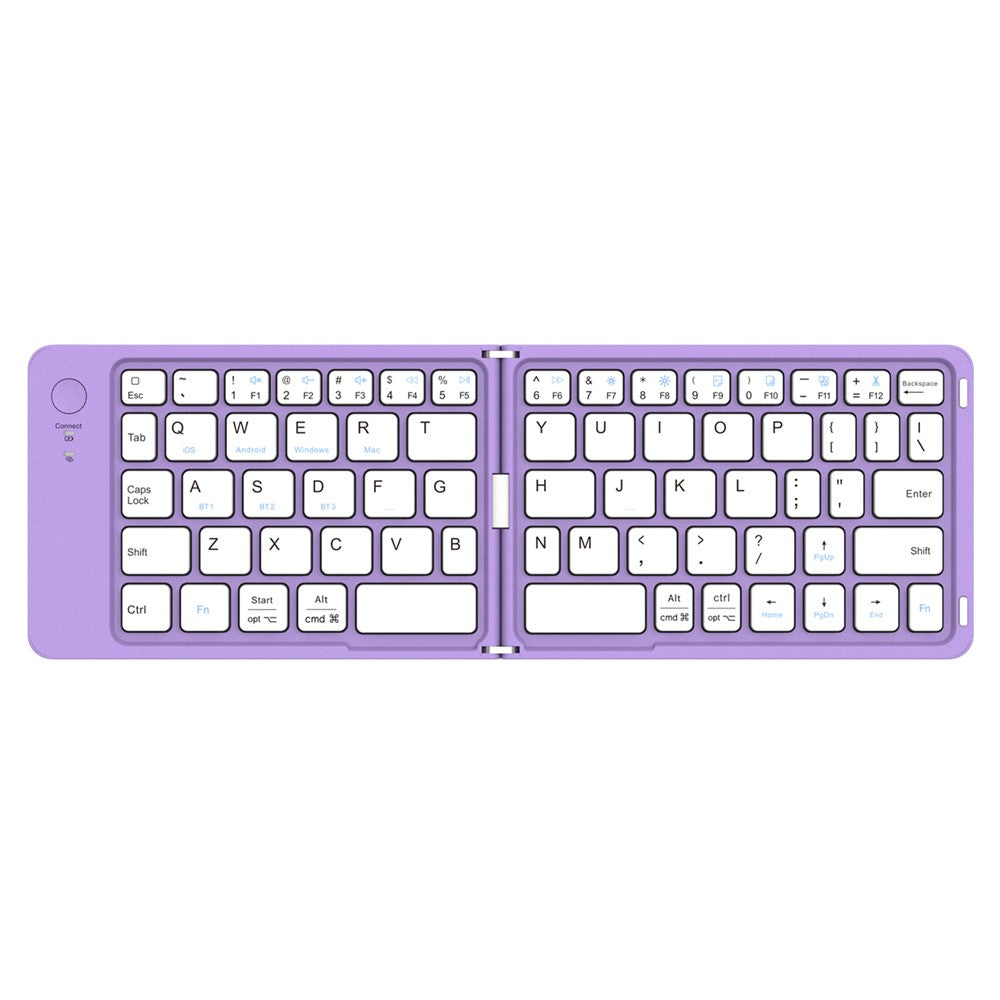 K143 Dual Folding Bluetooth-compatible Keyboard 67 Keys Wireless Portable Keyboard for iOS Android Windows Mac