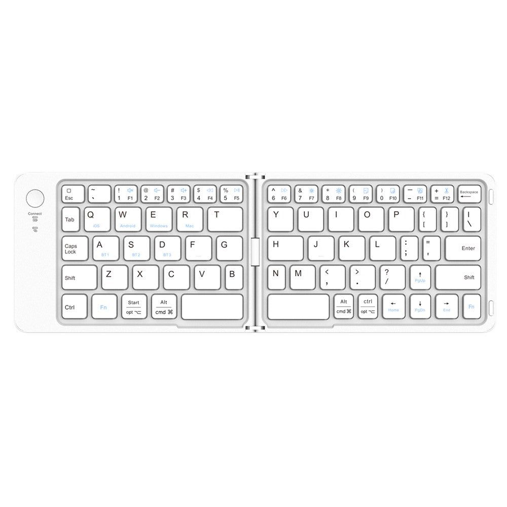K143 Dual Folding Bluetooth-compatible Keyboard 67 Keys Wireless Portable Keyboard for iOS Android Windows Mac