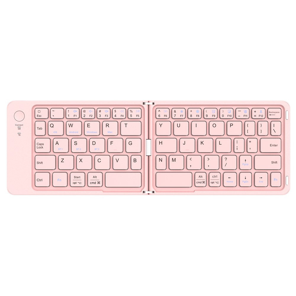 K143 Dual Folding Bluetooth-compatible Keyboard 67 Keys Wireless Portable Keyboard for iOS Android Windows Mac