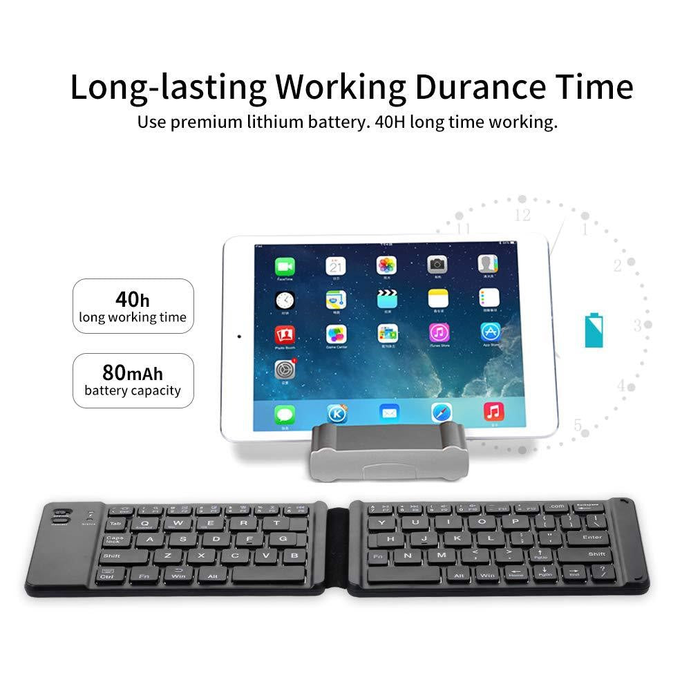 F68 Folding Bluetooth-compatible Keyboard 65 Keys Wireless Keypad for Computer/Tablet/Smartphones