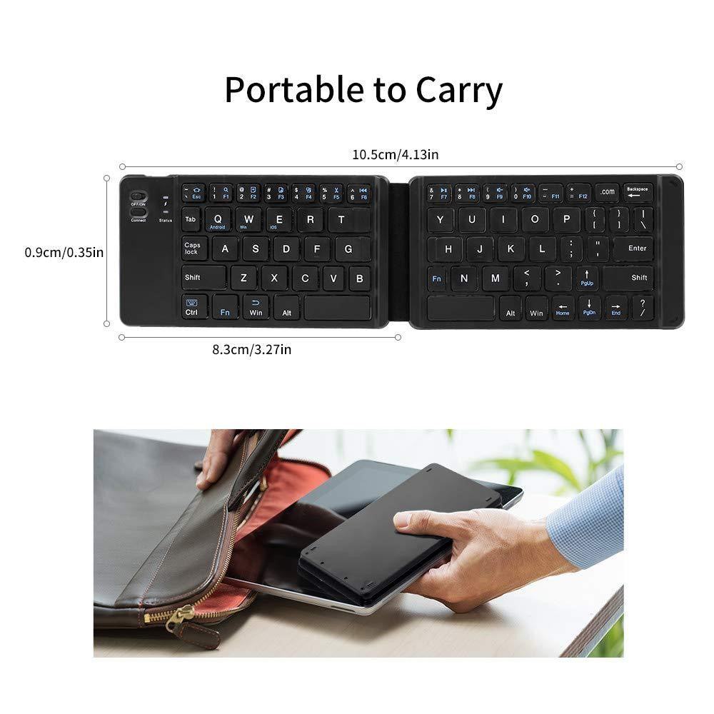 F68 Folding Bluetooth-compatible Keyboard 65 Keys Wireless Keypad for Computer/Tablet/Smartphones