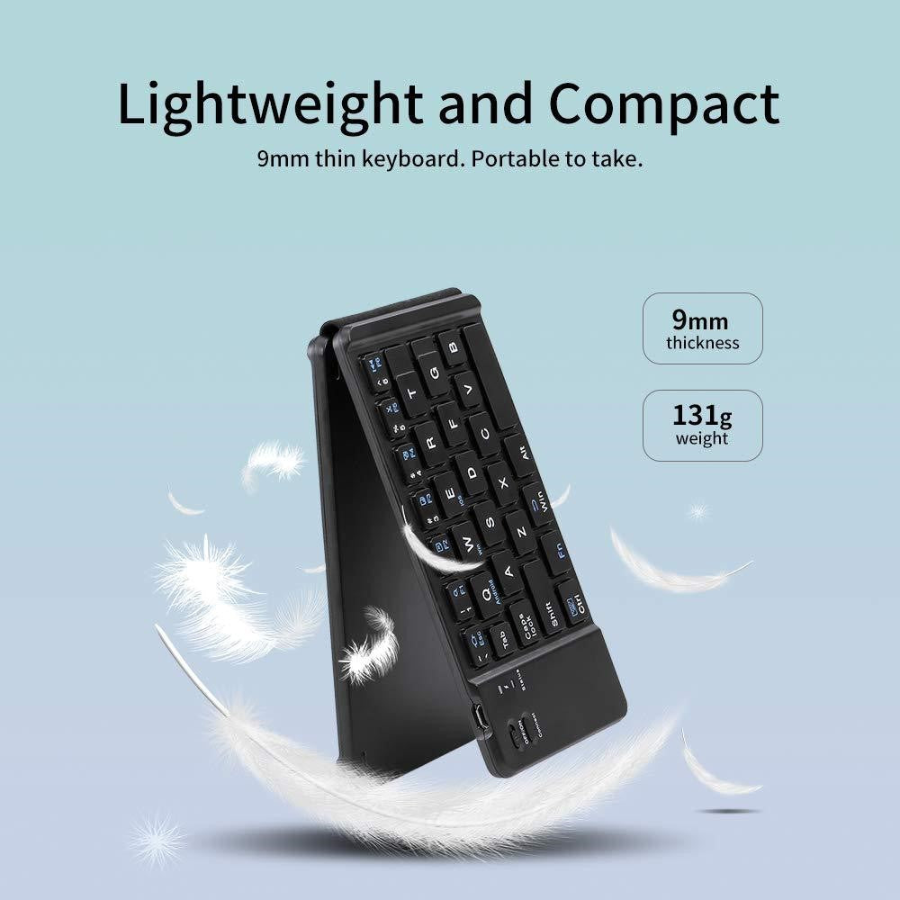 F68 Folding Bluetooth-compatible Keyboard 65 Keys Wireless Keypad for Computer/Tablet/Smartphones