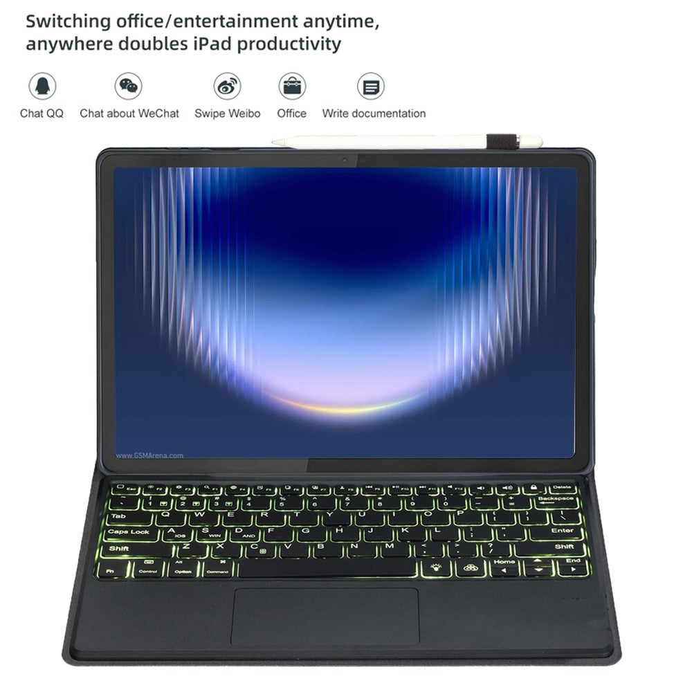 AH36-AS For Huawei MatePad Pro Max Detachable Bluetooth-compatible Keyboard Case with Backlight Touchpad PU Leather+TPU Protective Cover