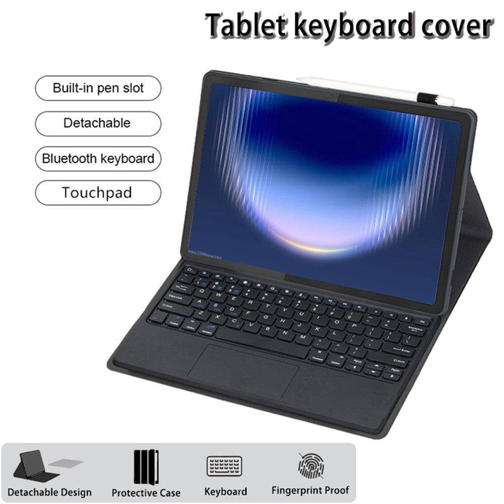 AH36-A for Huawei MatePad Pro Max Detachable Bluetooth-compatible Keyboard with Touchpad + Leather Protective Cover