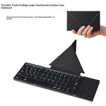 B089T 61-Key Triple-Fold Bluetooth-Compatible Keyboard with Touchpad Built-in Bracket for Phone Tablet PC