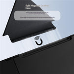 B089T 61-Key Triple-Fold Bluetooth-Compatible Keyboard with Touchpad Built-in Bracket for Phone Tablet PC