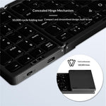 B089T 61-Key Triple-Fold Bluetooth-Compatible Keyboard with Touchpad Built-in Bracket for Phone Tablet PC