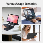 DUX DUCIS til Samsung Galaxy Tab S12+ DK Series Bluetooth-kompatibelt tastatur (engelsk) med tablet-etui i læder
