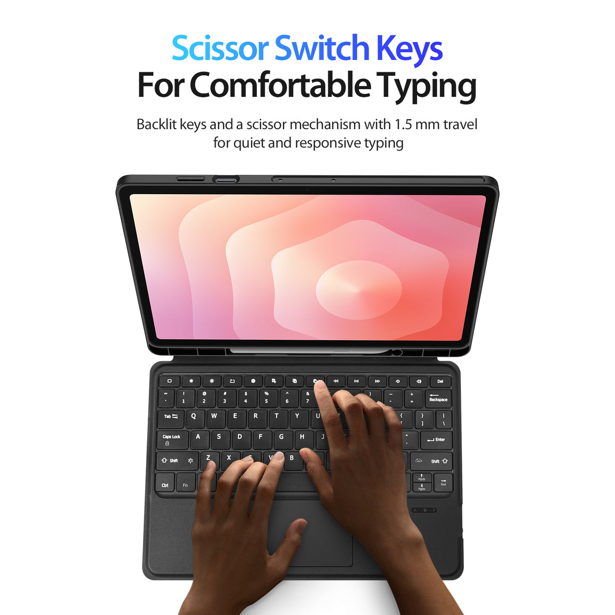 DUX DUCIS til Samsung Galaxy Tab S12+ DK Series Bluetooth-kompatibelt tastatur (engelsk) med tablet-etui i læder