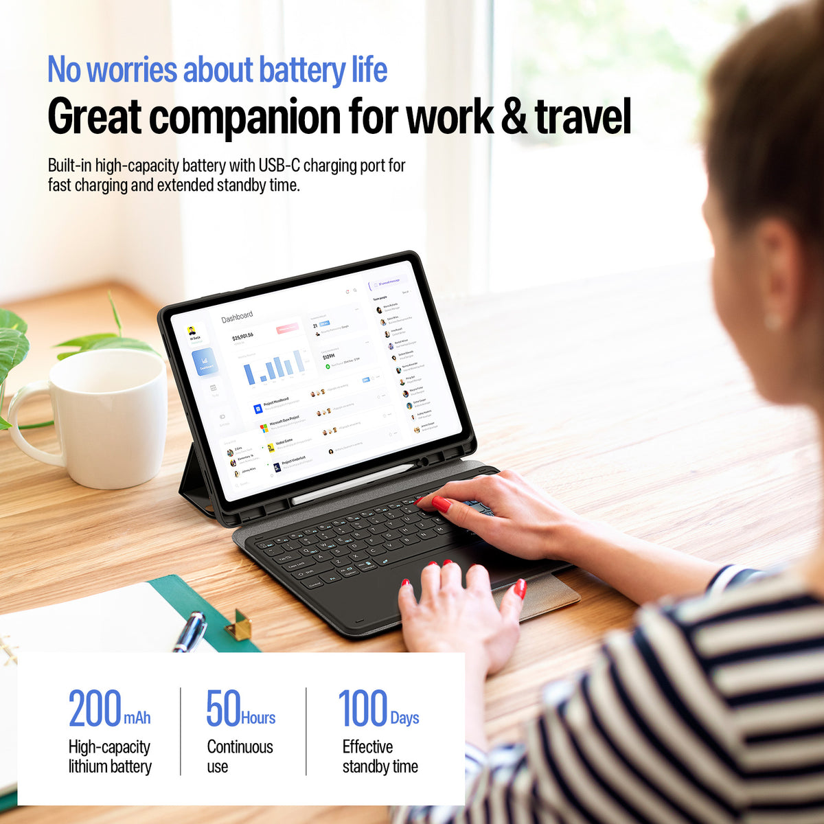 DUX DUCIS for Samsung Galaxy Tab S12+ YK Series Wireless Keyboard Case Detachable Trackpad Bluetooth-compatible Keyboard Cover