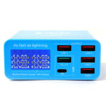 RELIFE RL-304P 6-Port Intelligent QC 3.0 PD Fast Charging Charger with Digital Display