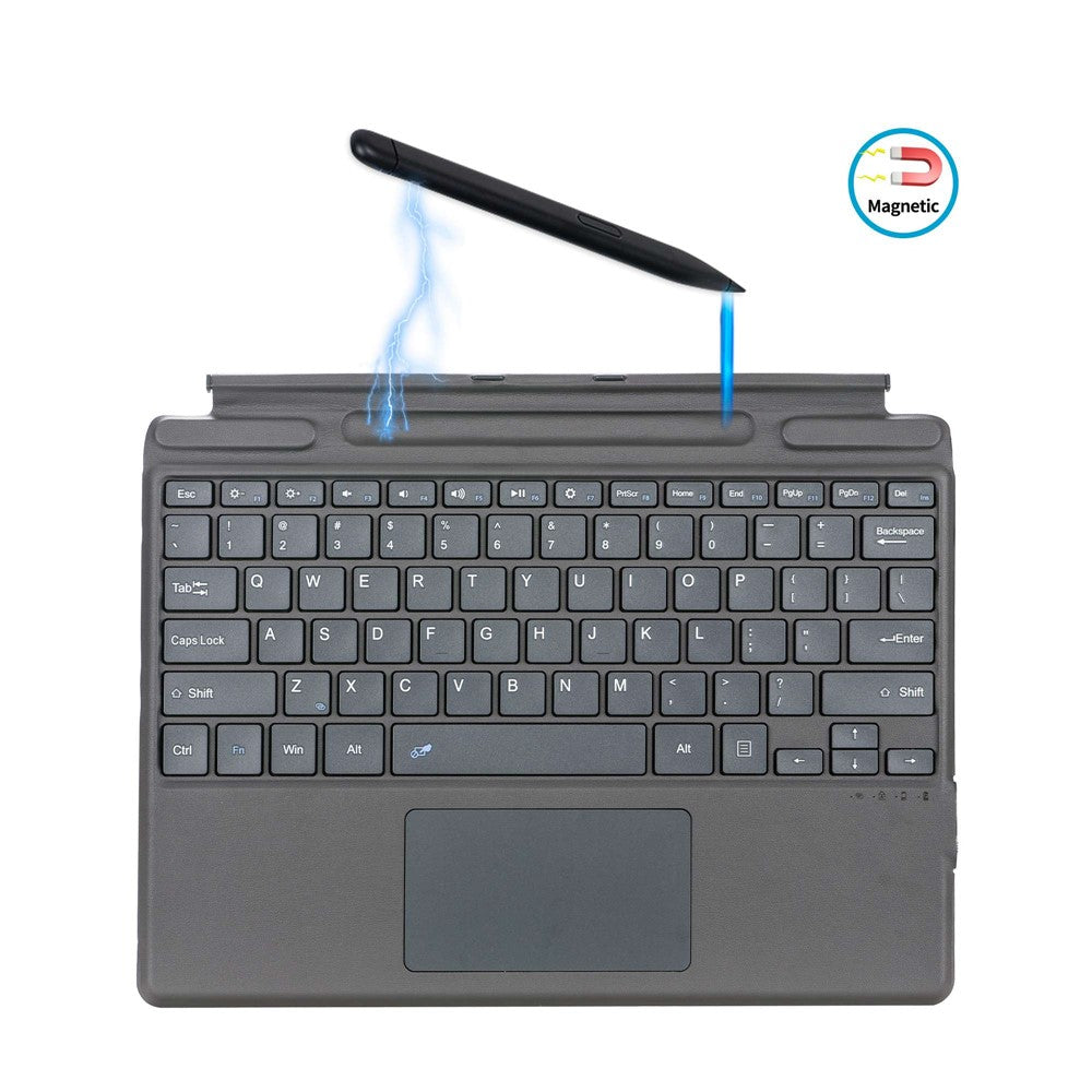 2089A for Microsoft Surface Pro 11 / 10 / 9 / 8 / X Laptop Magnetic Adsorption Bluetooth-compatible Wireless Keyboard with Touchpad