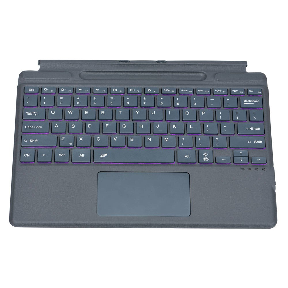 2089D for Microsoft Surface Pro 11 / 10 / 9 / 8 / X Magnetic Adsorption Colorful Light Bluetooth-compatible Wireless Keyboard with Touchpad