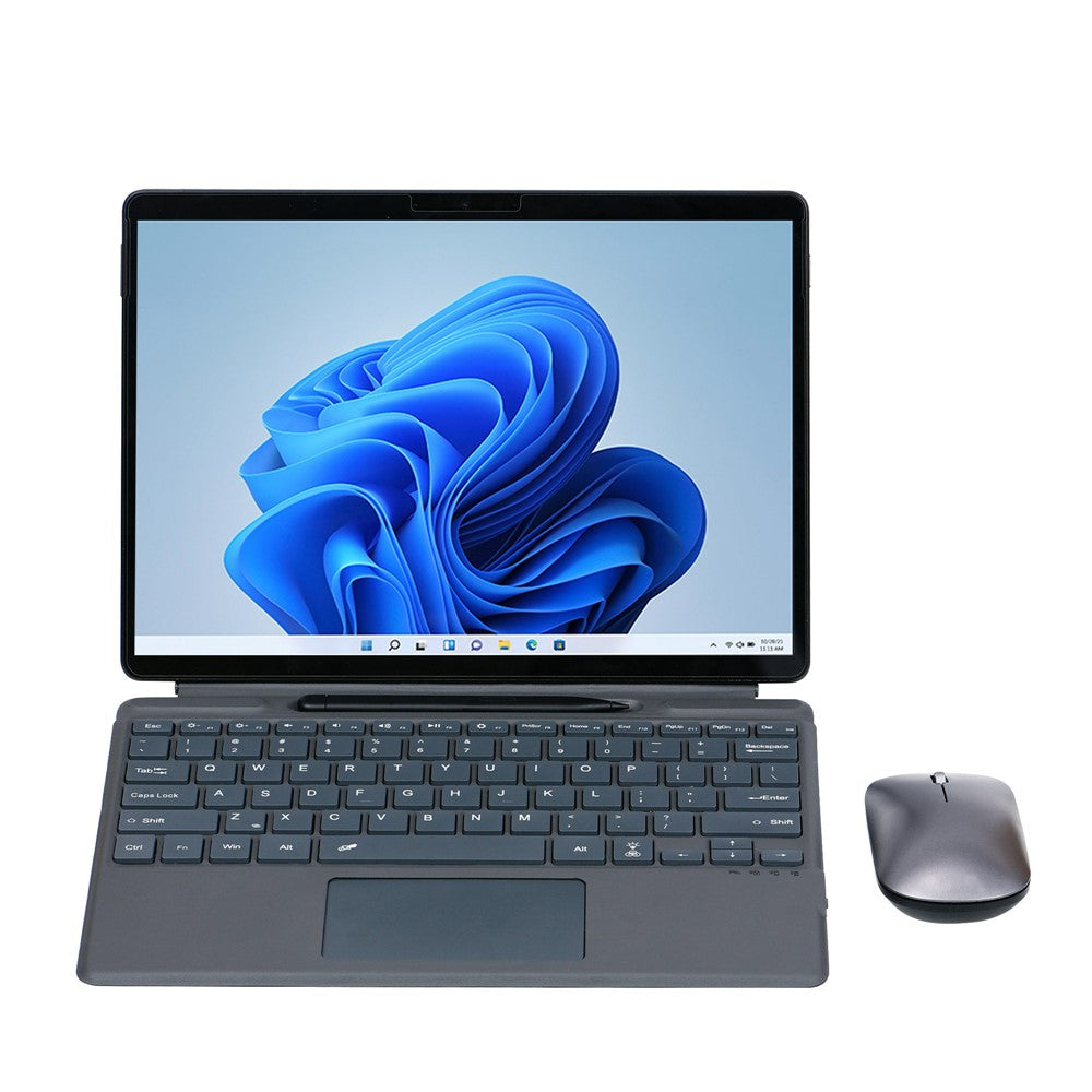 2089D for Microsoft Surface Pro 11 / 10 / 9 / 8 / X Magnetic Adsorption Colorful Light Bluetooth-compatible Wireless Keyboard with Touchpad