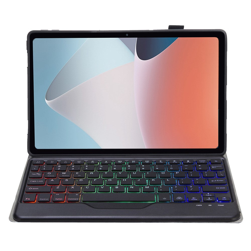 OP12-BS For Oppo Pad Air 10.4-inch PU Leather+TPU Protective Case with 3-Color Backlit Bluetooth-compatible Keyboard