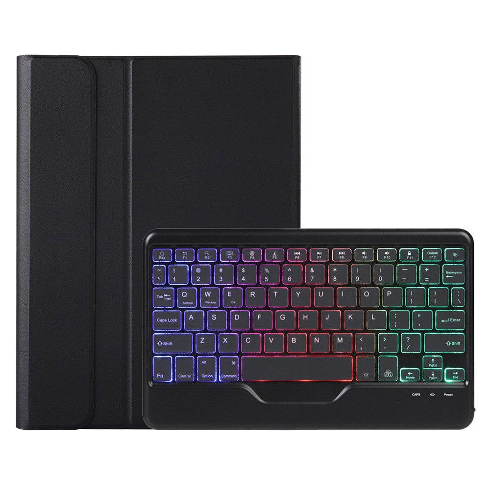 OP12-BS For Oppo Pad Air 10.4-inch PU Leather+TPU Protective Case with 3-Color Backlit Bluetooth-compatible Keyboard