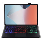 OP12-AS For Oppo Pad Air 10.4-inch PU Leather Anti-Scratch Case 3-Color Backlit Bluetooth-compatible Keyboard with TouchPad