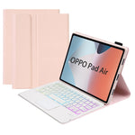 OP12-AS For Oppo Pad Air 10.4-inch PU Leather Anti-Scratch Case 3-Color Backlit Bluetooth-compatible Keyboard with TouchPad