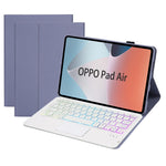 OP12-AS For Oppo Pad Air 10.4-inch PU Leather Anti-Scratch Case 3-Color Backlit Bluetooth-compatible Keyboard with TouchPad