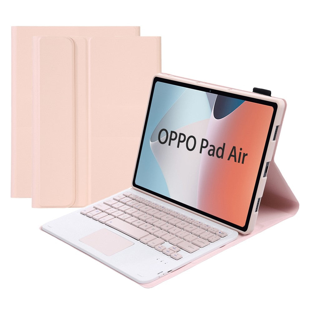 OP12-A For Oppo Pad Air 14-inch Shockproof Stand Case + Bluetooth-compatible Keyboard with Touchpad Protective Leather Folio Flip Cover