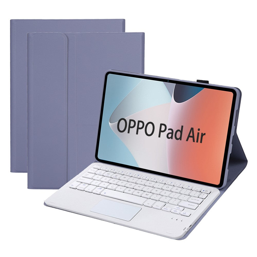 OP12-A For Oppo Pad Air 14-inch Shockproof Stand Case + Bluetooth-compatible Keyboard with Touchpad Protective Leather Folio Flip Cover