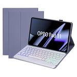 OP11-BS For Oppo Pad 11-inch Detachable Bluetooth-compatible Keyboard Case with 3-Color Backlit PU Leather+TPU Protective Cover