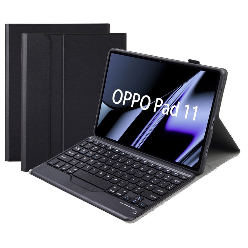 OP11-B För Oppo Pad 11-tums Reptåligt Fodral med Avtagbart Bluetooth-kompatibelt Tangentbord PU-läder + TPU Skyddsfodral
