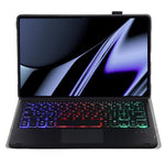 OP11-AS Til Oppo Pad 11-tommer PU-læder beskyttelsesetui + aftageligt Bluetooth-kompatibelt tastatur med 3-farvet baggrundsbelysning / TouchPad