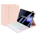 OP11-AS For Oppo Pad 11-inch PU Leather Protective Case + Detachable Bluetooth-compatible Keyboard with 3-Color Backlit  / TouchPad