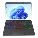 KF17S For Microsoft Surface Pro 8 / Pro X, Bluetooth-compatible Keyboard with TouchPad / Pencil Holder 3-Color Backlit Wireless Keyboard