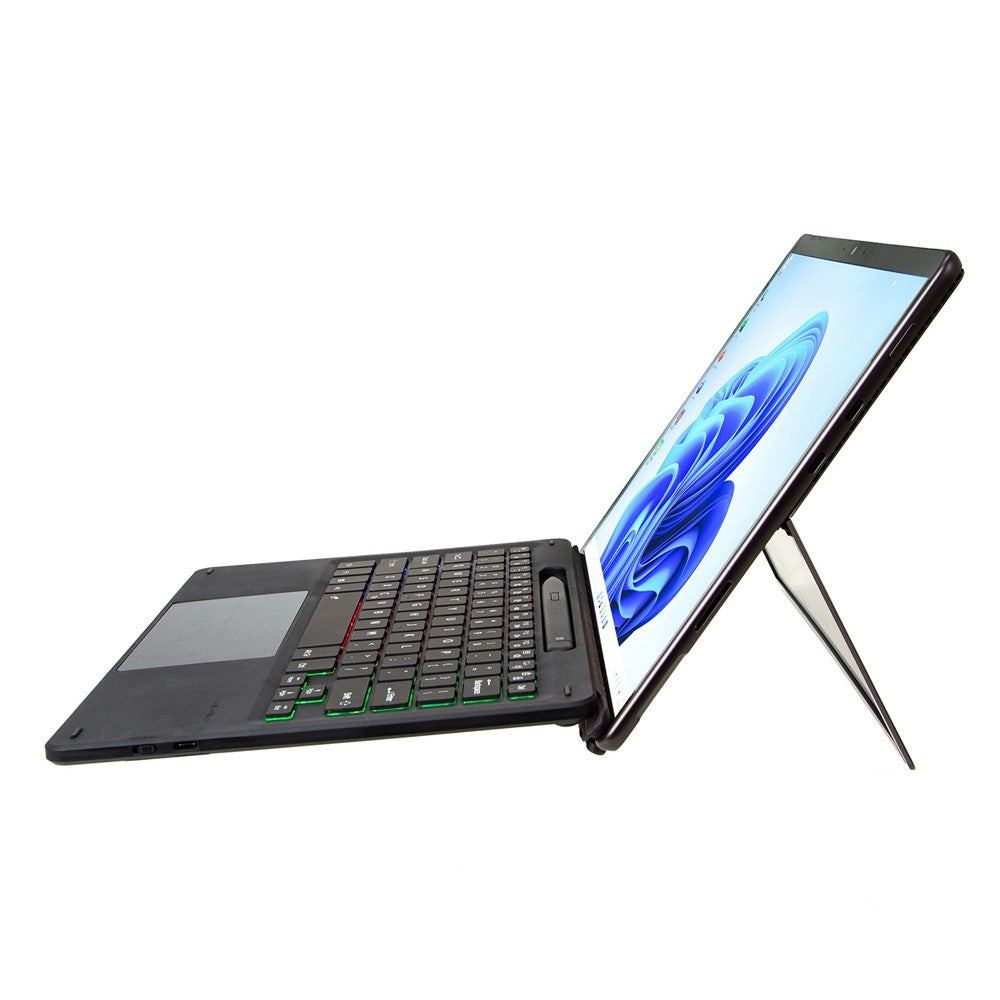 KF17S For Microsoft Surface Pro 8 / Pro X, Bluetooth-compatible Keyboard with TouchPad / Pencil Holder 3-Color Backlit Wireless Keyboard