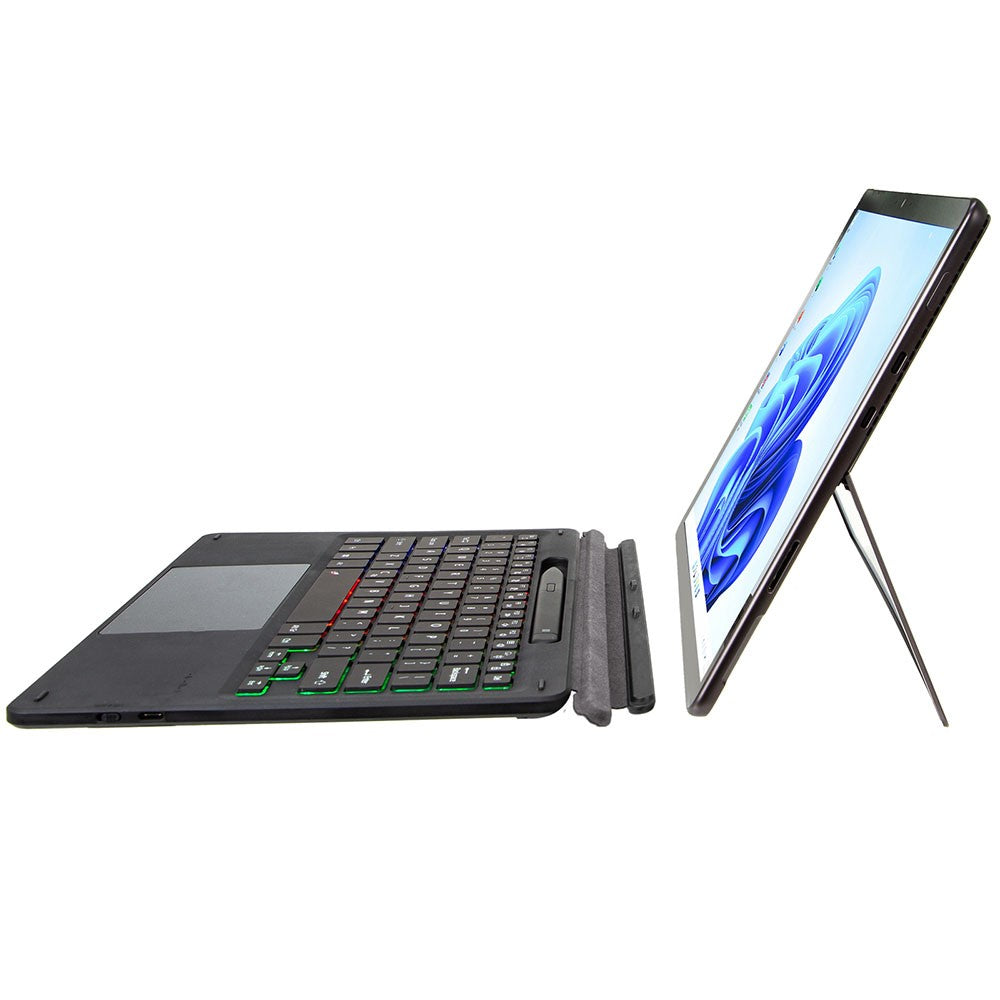 KF17S For Microsoft Surface Pro 8 / Pro X, Bluetooth-compatible Keyboard with TouchPad / Pencil Holder 3-Color Backlit Wireless Keyboard