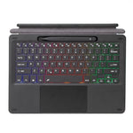 KF17S For Microsoft Surface Pro 8 / Pro X, Bluetooth-compatible Keyboard with TouchPad / Pencil Holder 3-Color Backlit Wireless Keyboard