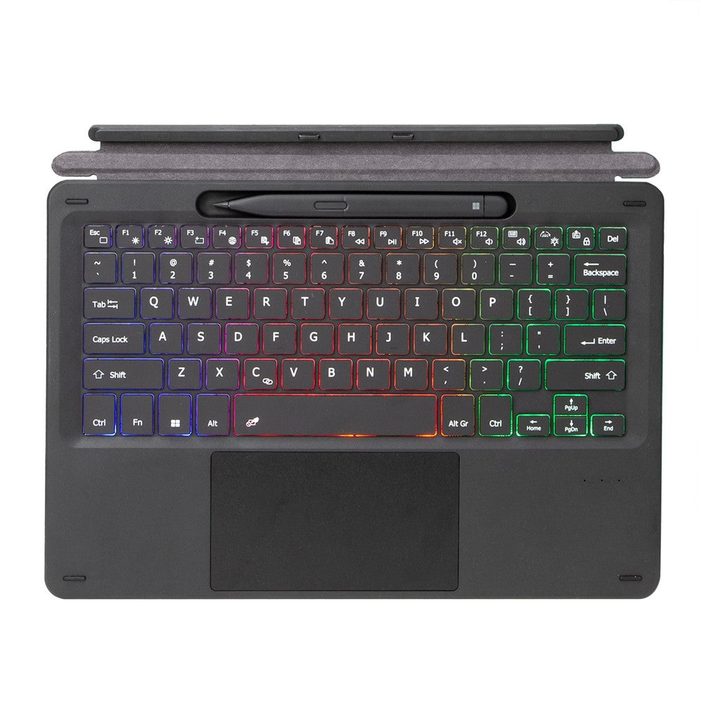 KF17S For Microsoft Surface Pro 8 / Pro X, Bluetooth-compatible Keyboard with TouchPad / Pencil Holder 3-Color Backlit Wireless Keyboard