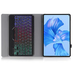 AHW12-BS For Huawei MatePad Pro 11 (2022) Leather Stand Cover Protective Case with Detachable Tri-color Backlight Bluetooth-compatible Keyboard
