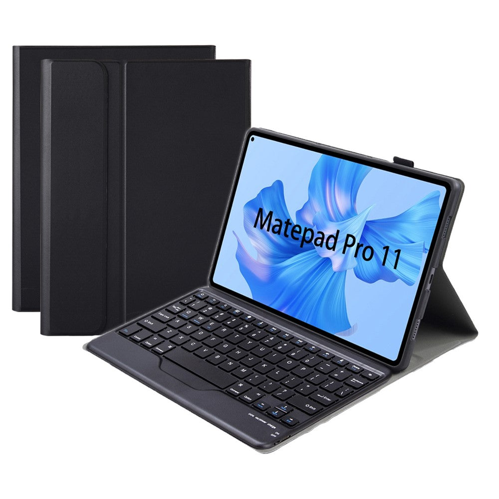 AHW12-B For Huawei MatePad Pro 11 (2022) Protective Case with Detachable Bluetooth-compatible Keyboard PU Leather+TPU Stand Cover
