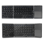 B033 Transportabel Tre-Fold Bluetooth-kompatibelt Tastatur Universelt Laptop Tablet Telefon Trådløst Tastatur med Touchpad