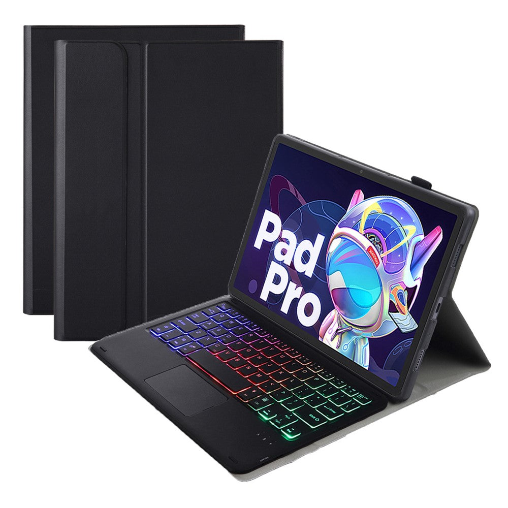 AM18-AS For Lenovo Pad Pro 2022 11.2-inch Detachable Bluetooth-compatible Keyboard Case with 3-Color Backlit / TouchPad Anti-Drop Protective Case