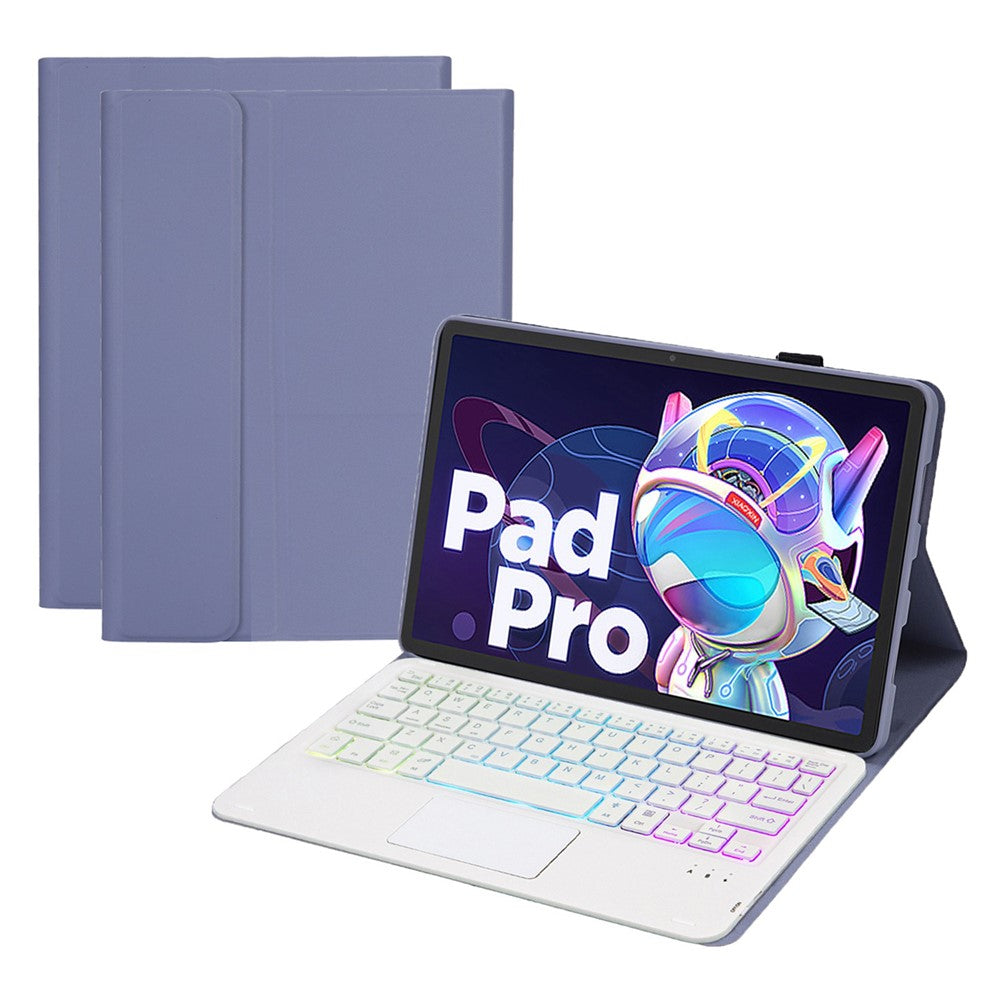 AM18-AS For Lenovo Pad Pro 2022 11.2-inch Detachable Bluetooth-compatible Keyboard Case with 3-Color Backlit / TouchPad Anti-Drop Protective Case